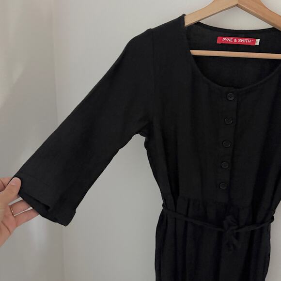 Pyne & Smith Linen No 12 Button Midi Dress XS - Picture 3 of 7